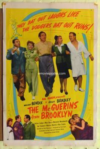 4x646 McGUERINS FROM BROOKLYN 1sh '42 they bat out laughs like the Dodgers bat out runs!