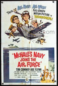 4x647 McHALE'S NAVY JOINS THE AIR FORCE 1sh '65 great art of Tim Conway in wacky flying ship!