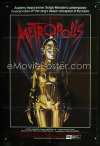 4x651 METROPOLIS R84 English 1sh R84 Fritz Lang classic, cool artwork of robot!