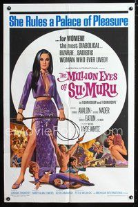 4x656 MILLION EYES OF SU-MURU 1sh '67 sexy Shirley Eaton rules a palace of pleasure ...for women!