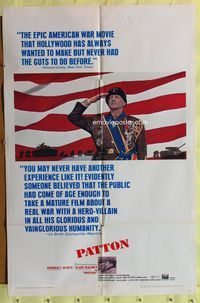 4x740 PATTON 1sh '70 General George C. Scott military World War II classic!