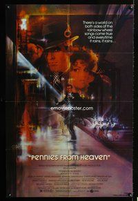 4x741 PENNIES FROM HEAVEN 1sh '81 great Bob Peak art of Steve Martin & sexy Bernadette Peters