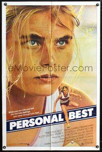 4x743 PERSONAL BEST 1sh '82 great close-up of athletic determined Mariel Hemingway!