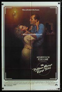 4x761 POSTMAN ALWAYS RINGS TWICE 1sh '81 art of Jack Nicholson & Jessica Lange by Renato Casaro!