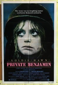 4x768 PRIVATE BENJAMIN 1sh '81 funny image of depressed military Goldie Hawn!