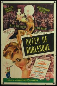 4x772 QUEEN OF BURLESQUE 1sh '46 super sexy showgirl Evelyn Ankers is the Body Beautiful!