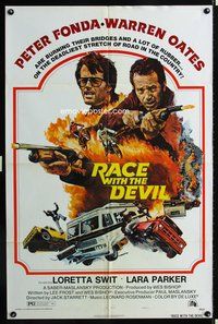 4x774 RACE WITH THE DEVIL 1sh '75 Peter Fonda & Warren Oates are burning bridges & a lot of rubber!