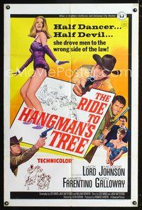 4x788 RIDE TO HANGMAN'S TREE 1sh '67 Alan Rafkin, Jack Lord, sexy Melodie Johnson art!