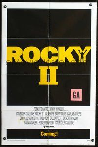 4x798 ROCKY II Coming! Advance 1sh '79 Sylvester Stallone vs. Carl Weathers, boxing sequel!