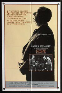 4x806 ROPE 1sh R83 great silhouette of Alfred Hitchcock & image of Jimmy Stewart!