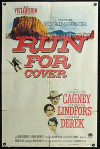 4x809 RUN FOR COVER style A 1sh '55 James Cagney, Viveca Lindfors, directed by Nicholas Ray!