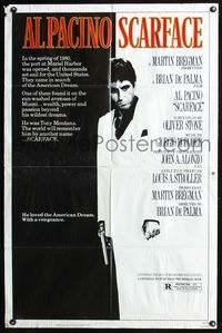 4x813 SCARFACE 1sh '83 Al Pacino as Tony Montana, Brian De Palma, Oliver Stone