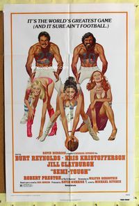 4x816 SEMI-TOUGH 1sh '77 Burt Reynolds, Kris Kristofferson, sexy girls & football art!