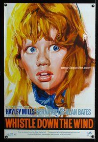 4x985 WHISTLE DOWN THE WIND English 1sh '62 Bryan Forbes, Bernard Lee, close-up art of Hayley Mills