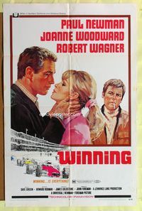 4x993 WINNING 1sh '69 Paul Newman, Joanne Woodward, Indy car racing art by Howard Terpning!