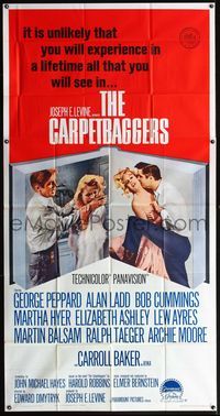 5b127 CARPETBAGGERS int'l 3sh '64 great images of George Peppard & Carroll Baker in book!