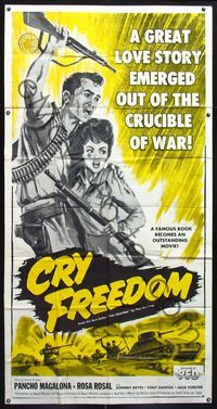 5b138 CRY FREEDOM 3sh '61 a great love story emerged out of the crucible of World War II!