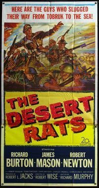 5b144 DESERT RATS 3sh '53 Richard Burton leads Australian & New Zealand soldiers against Nazis!