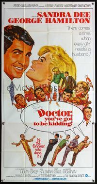 5b149 DOCTOR YOU'VE GOT TO BE KIDDING 3sh '67 art of Sandra Dee & George Hamilton by Mitchell Hooks