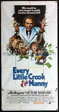 5b161 EVERY LITTLE CROOK & NANNY 3sh '72 who would be crazy enough to snatch Victor Mature's kid!