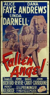 5b164 FALLEN ANGEL 3sh R53 Preminger, pretty Alice Faye, Dana Andrews, sexy bad girl Linda Darnell!