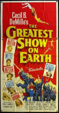 5b193 GREATEST SHOW ON EARTH 3sh '52 Cecil B. DeMille circus classic,Charlton Heston, James Stewart