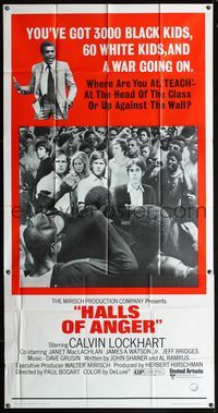 5b194 HALLS OF ANGER 3sh '70 Calvin Lockhart, a war between 3000 black kids & 60 white kids!