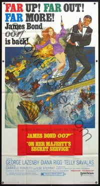 5b274 ON HER MAJESTY'S SECRET SERVICE 3sh '70 George Lazenby as James Bond & Diana Rigg on skis!