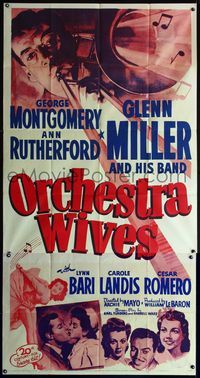 5b276 ORCHESTRA WIVES 3sh R54 great close up art of Glenn Miller playing his trombone!