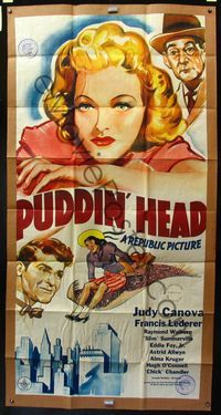 5b290 PUDDIN' HEAD 3sh '41 artwork of Judy Canova on flying carpet + pretty Astrid Allwyn!