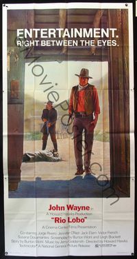 5b294 RIO LOBO 3sh '71 Howard Hawks, John Wayne, entertainment right between the eyes!