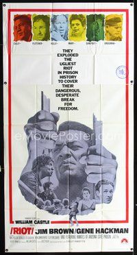 5b295 RIOT int'l 3sh '69 Jim Brown & Gene Hackman escape from jail, ugliest prison riot in history!