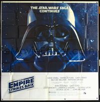 5b157 EMPIRE STRIKES BACK 6sh '80 George Lucas, enormous headshot of Darth Vader in space!