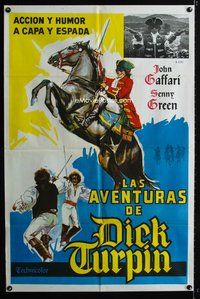 5b410 DICK TURPIN Argentinean '74 artwork of masked Gaffari on horse & duelling with sword!