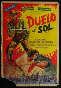 5b417 DUEL IN THE SUN Argentinean R54 Jennifer Jones, Gregory Peck & Joseph Cotten in Vidor epic!