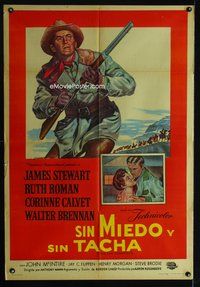 5b428 FAR COUNTRY Argentinean R60s cool art of James Stewart with rifle, directed by Anthony Mann!