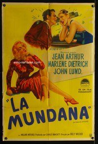 5b439 FOREIGN AFFAIR Argentinean '48 art of Jean Arthur & sexy full-length Marlene Dietrich!