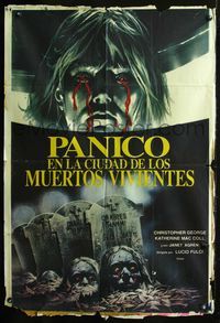 5b445 GATES OF HELL Argentinean '83 Lucio Fulci, creepy completely different zombie horror art!