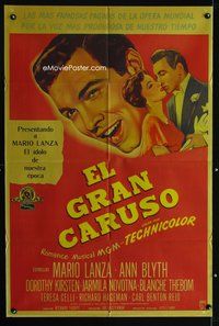 5b455 GREAT CARUSO Argentinean '51 huge close up headshot of Mario Lanza & with pretty Ann Blyth!