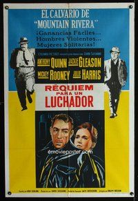 5b539 REQUIEM FOR A HEAVYWEIGHT Argentinean '62 Anthony Quinn, Gleason, Mickey Rooney, boxing!