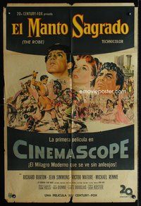 5b540 ROBE Argentinean '53 Richard Burton & Jean Simmons in the greatest story of love & faith!