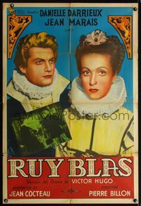 5b542 RUY BLAS Argentinean '48 by Jean Cocteau from Victor Hugo, Jean Marais, Danielle Darrieux