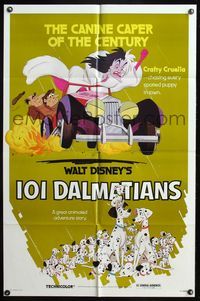 5d564 ONE HUNDRED & ONE DALMATIANS 1sh R79 most classic Walt Disney canine family cartoon!