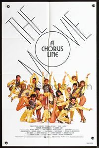 5d082 CHORUS LINE 1sh '85 photo of Michael Douglas & Broadway chorus group by Patrick Demarchelier!