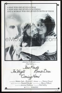 5d095 COMING HOME 1sh '78 Jane Fonda, Jon Voight, Bruce Dern, Hal Ashby, Vietnam veterans!