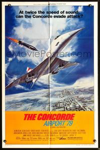 5d098 CONCORDE: AIRPORT '79 style B 1sh '79 cool art of the fastest airplane attacked by missile!