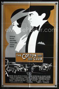 5d100 COTTON CLUB int'l 1sh '84 Francis Ford Coppola, Richard Gere, cool art deco design!