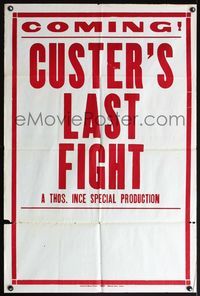 5d105 CUSTER'S LAST FIGHT 1sh R25 50th Anniversary of the Last Stand at Little Big Horn!