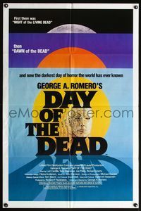 5d109 DAY OF THE DEAD 1sh '85 George Romero's Night of the Living Dead zombie horror sequel!