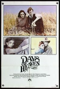 5d110 DAYS OF HEAVEN 1sh '78 Richard Gere, Brooke Adams, directed by Terrence Malick!